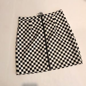Checkerboard Vegan Leather skirt